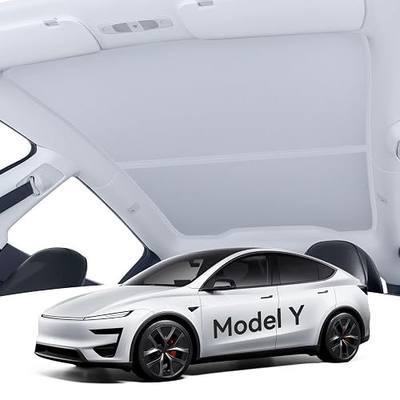 for Tesla Model Y Juniper Sunshade Roof - Graphene Coated Roof Shade, Heat Reduction Glass Cover, Blackout Sun Shield Model Y Juniper 2025 2026 Accessories (Gray, Model Y Juniper 2025-2026)
