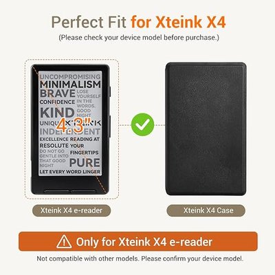 CoBak Magnetic Case for XTEINK X4, Ultra-Lightweight Protective Cover for Xteink X4 E-Reader, Secure Magnetic Attachment(Black)