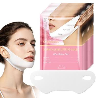 PDRN Salmon V Line Lifting Face Mask,Firming & Hydrating Skin,10 Sheet | PDRN Salmon DNA Complex. Slims face and neck. Sharpens V-shaped Contour.Tightens Sagging skin. Deeply Moisturize