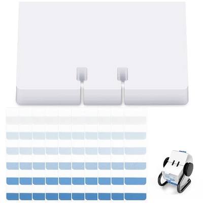 100 Pcs Business Cards Refill Kit, Compatible with Rolodex Card File Holds, Unruled, 2-1/4" x 4", with Gradient Blue Index Tabs (Large), White Rotary File Card Replacement Set