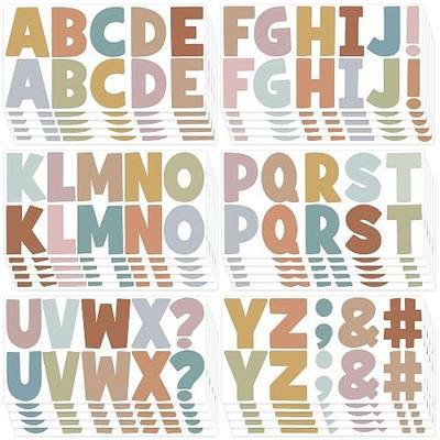 320 PCS 30 Sheets Letter Stickers Large Bulletin Board Letters 2.5 Inch Vinyl Self Adhesive Alphabet Stickers for Classroom Decor Bulletin Board Education Poster Board Crafts Home Party Decor (Boho)