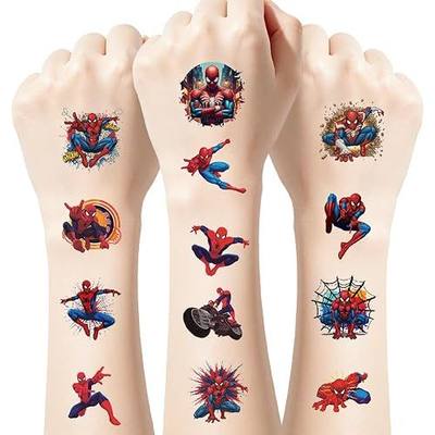 60Pcs Cool Spider Temporary Tattoos Cute Cartoon Waterproof Tattoo Stickers for Kids fan, Birthday Parties, and Christmas