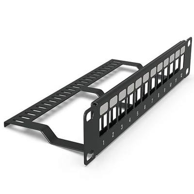 10 inch Keystone Patch Panel for 10" Mini Network Rack w/Cable Management- 12 Port Keystone Jack - Tupavco TP410