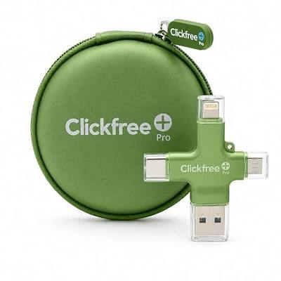 Clickfree Pro 128GB 4-in-1 Photo & Video Backup Device for iPhone, Android, iPad & Mac – Includes Photo Book Voucher + Unlimited AI Credits (Mint Green)