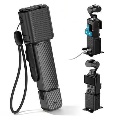 JJC Multifunctional Pocket 4 Protective Case for DJI Osmo Pocket 4 3 / Xtra Muse Accessory, Desktop Table Mount Magnetic Mount with Dual Direction Plate & 1/4-20 Hole for Selfie Vlog Recording Black