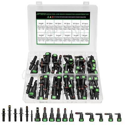 60pcs 17 Sizes Fuel Line Quick Connect Kit, Fuel Line Repair | Nylon material Double O-ring seal Easy to assemble and disassemble Comes with dedicated storage box