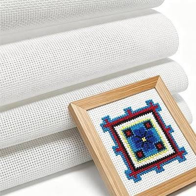 4 Pack Needlepoint Canvas 18x12 Inch, 18 Mesh | White Pure Cotton Blank Embroidery Cloth for Cross Stitch, Needlepoint & DIY Craft Projects