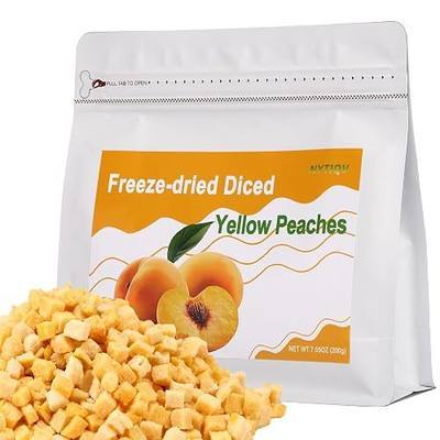 Freeze-dried Yellow Peach Diced,Dried Peach 7oz,for Baking, Yogurt,Drink | No Sugar Added, One Ingredient: 100% fruit.Naturally Sweet Healthy Snack.