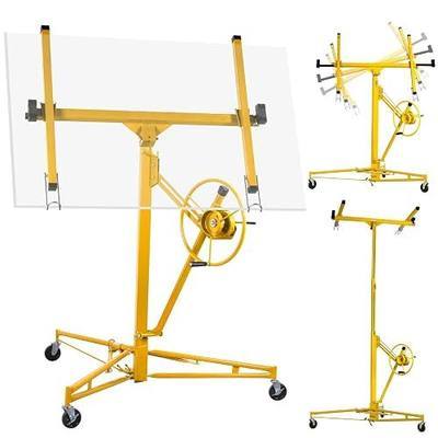 Rovibek 11FT Drywall Lift, Drywall Jack Lift for Ceiling, 360° Adjustable Drywall Panel Hoist, 150LBS Heavy Duty Drywall Lifter, Foldable Sheetrock Lift, Drywall Lift for Home Improvement (Yellow)