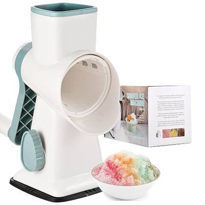 Rotary Ice Shaver Manual Crank Suction Base Finger Safe | Stainless Steel Blades | Works with All Ice Cubes | Labor-Saving | Portable | Easy Clean | For Shaved Ice & Desserts
