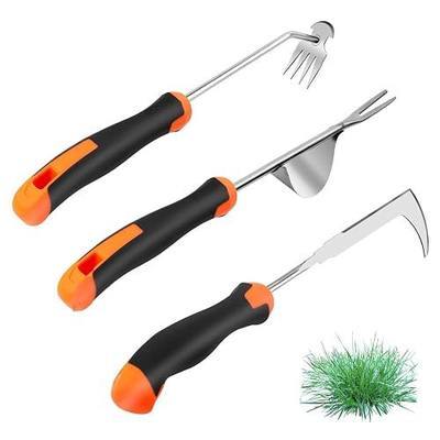 3PCS Garden Hand Weeder Tools Weed Puller Tools Manual Hand Weeder Paver | Crack Weeder, Stainless Steel Crevice Weeding Digger Tool for Removing Weeds & Roots
