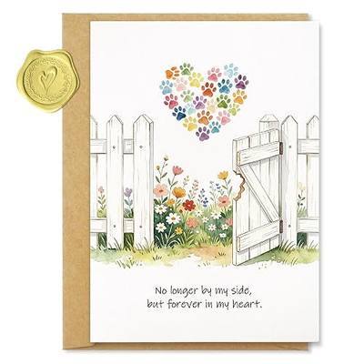 Pet Loss Sympathy Card for Dog or Cat, Memorial Condolence Gift, Dog Remembrance & Bereavement Cards, Loss of Pet Sympathy Gift, Healing Greeting Cards for Passing of a Beloved Pet with Envelopes