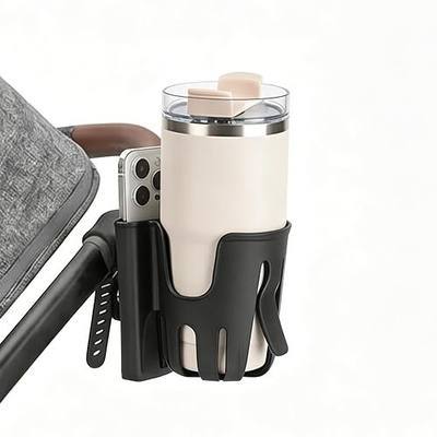 Cup Holder Compatible with UPPAbaby Vista V3 Cruz | 360 Degree Rotatable,Strap Cup Holder with Phone Slot Compatible with Accmor
