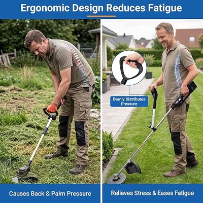 Weed Eater Handle, Ergonomic Trimmer Grip, Easy Install String Trimmer Handle Extension, Stable Support Back-Saving Weedeater Handle Grip for Lawn Care and Landscaping, 15.85"