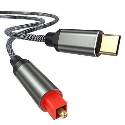 USB C to Toslink Optical Audio Cable, Unidirectional 5FT Type C to SPDIF Digital Aux Cord(5.1 Surround Sound) SPDIF Transmitter for Computer/Laptop/Mobile phone/Soundbar/Speaker/Home theater Systems