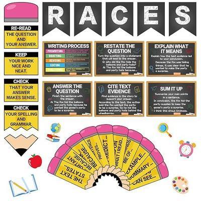 Races Writing Strategy Bulletin Board Decorations Writing Process Poster for Classroom Pencil Races Sentence Strips Cutouts for ELA Classroom Teaching Supplies