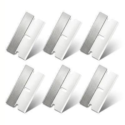 Ceramic single edge razor blades 6 Pack, Razor Blades Refiils for Razor Scraper, Industrial Safety rustproof, Heavy Duty One Edge Blades for Removing Glue, Stickers, Labels, Paint, Glass