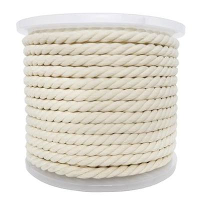 SDHUATUO 100% Cotton Rope Macrame Cord, 1/2in 100ft White Natural Rope | Soft 3-Strand Twisted Cotton Cord for Wall Hanging, Plant Hanger, Wedding Decor & DIY Crafts