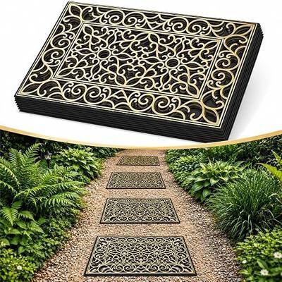 6Pack 23x15 Inch Large Rubber Stepping Stones for Outdoor Walkway | Decorative Hollow-Out Pavers for Garden Path,Lawn,Yard,Gravel & Backyard Landscaping,Easy Install Anti-Slip PathwayTiles