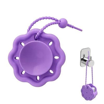 Silicone Shower Steamers Holder-Suction Cup & Wall Hanging 2-in-1 Design, Upgraded Extra-Long Adjustable Cord for Custom Height, Universal Fit for All Shower Bombs & Tablets (Purple Shower Steamers)