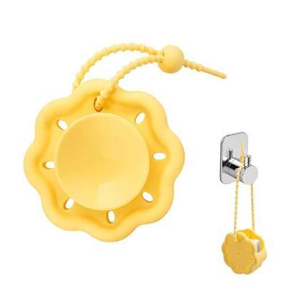 Silicone Shower Steamers Holder Tray -Suction Cup & Wall Hanging 2-in-1 Design, Upgraded Extra-Long Adjustable Cord for Custom Height, Universal Fit for All Shower Bombs & Tablets (Yellow)