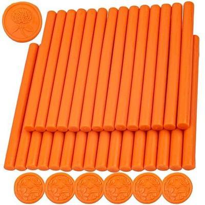 Wax Seal Sticks, 30pcs Sealing Wax Sticks, OUCAISEALING Glue Gun Wax Seal Sticks for Wax Seal Stamp, Great for 0.28'' Glue Gun Used for Wedding Invitations, Letter, (Mini Size) (Orange Yellow)