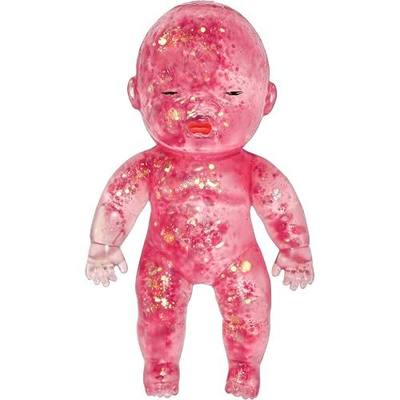 Glitter Doll Squishies Stress Ball, Squishy Babies Sensory Fidget for Stress Relief, Soft Cute Squeeze, Portable Desk Decor & Relaxing Gift for Adults (Pink)