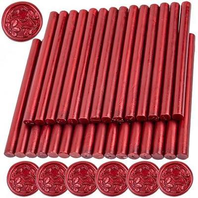Wax Seal Sticks, 30pcs Sealing Wax Sticks, OUCAISEALING Glue Gun Wax Seal Sticks for Wax Seal Stamp, Great for 0.28'' Glue Gun Used for Wedding Invitations, Letter, (Mini Size) (Wine Red)