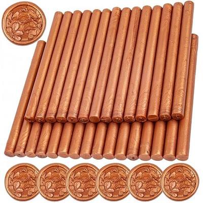 Wax Seal Sticks, 30pcs Sealing Wax Sticks, OUCAISEALING Glue Gun Wax Seal Sticks for Wax Seal Stamp, Great for 0.28'' Glue Gun Used for Wedding Invitations, Letter, (Mini Size) (Coffee Gold)