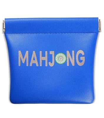 Vegan Leather Mahjong Dice Bag, Cute Dice Pouch and Coin Purse, Mahjong Travel Bag for Dice, Chips, Wind Indicator, Trinkets, Cash & Tiles, Mahjong Accessories & Gifts for Women,4 x 4.3 IN,Navy Blue