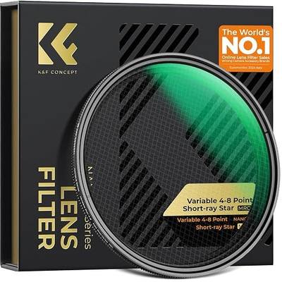 K&F CONCEPT 67mm Adjustable Star Filter 4-8 Point Short Starbursts | 28-Layer-Coating Rotatable Star Filter Switches Between 4 & 8 Point. 360°Angle Adjustable Nano-X Series FE716
