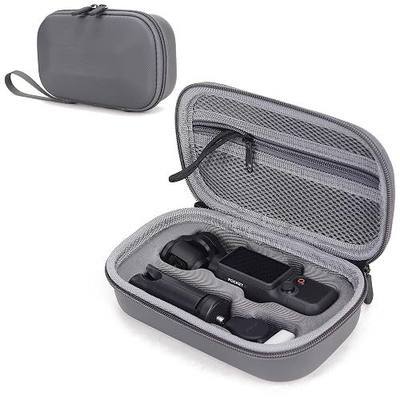 Carrying Case for DJI Osmo Pocket 4, Compact Travel Bag with Wrist Strap & Carabiner, Portable Hard Shell Pouch Handbag for Storage, Protection & Organization, Gray