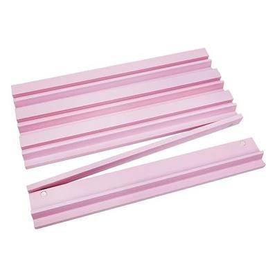 Pink Mahjong Racks with Pushers Magnetic, Set of 4 Wooden Mahjong Tile Racks with Pusher for American Mah Jongg, Easy Storage & Travel
