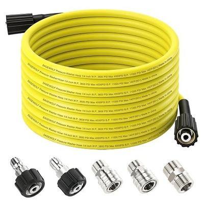 Pressure Washer Hose, 25 FT Flexible Kink Resistant Power Washer Hose | 25 FT x 1/4" Replacement Power Washer Hose with Pressure Washer Hose Quick Connect M22 14mm Fittings 3600PSI