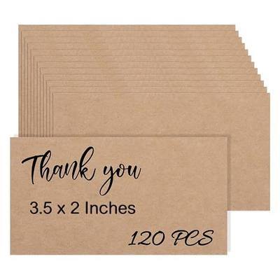 120 Pack Mini Note Cards, 3.5 x 2 In, Kraft Paper | 350 Gsm Cardstock, Blank On Both Sides, for Notes, Flashcards, Gift Tags, Labels, School, Office, and Small Business Use