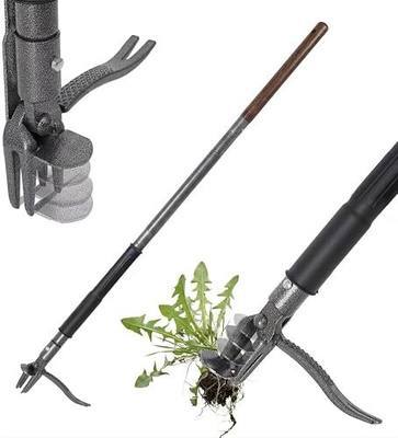 Stand Up Weed Puller with Kick-Out Weed Ejector, No-Bending Long Handle Manual Weed Remover for Lawn & Garden, Foot Pedal Design for Dandelions & Common Weeds