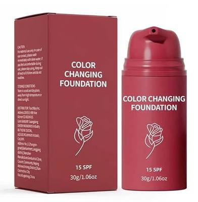 Color Changing Liquid Foundation, Skin Tone Adapting, Natural Finish, Blurs Imperfections and Fine Lines, All Skin Types, 1 Fl Oz (1pc)