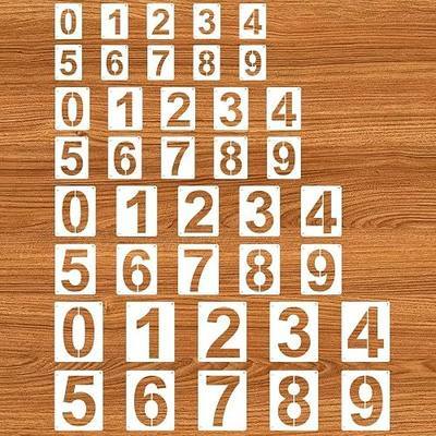 40PCS Number Stencils 3,4,5,6 Inch Plastic Number Stencils Reusable Paint Templates 0-9 Address Number Templates Curb Number Stencil for Fabric Spray Painting Mailbox Signs Wall Door Road Parking Lot