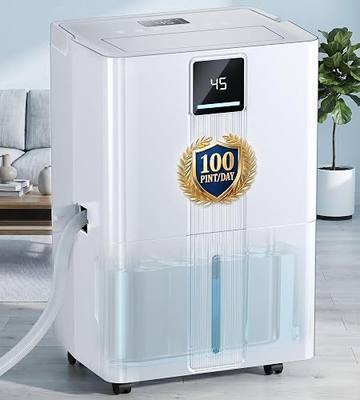 Landeagle 6000 Sq. Ft Dehumidifiers for Home, Basement, Max100 Pint/Day Dehumidifier with Drain Hose, Large Compressor Dehumidifier with Humidity Control, 24H Timer & Child Lock, for Bedroom, Bathroom