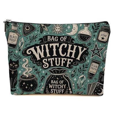 Witchy Gifts Makeup Bag, Mystical Sun and Moon Cosmetic Bag Makeup Pouch