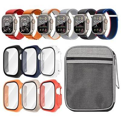 6pack Watch Band and 6pack Watchcase Compatible with Apple Watch Ultra 3/2 Band 49mm 46mm 45mm 44mm 42mm 41mm 40mm Men Women,for iWatch Ultra 3/2/1 Series 11/10/9/8/7/6/5/4/3/SE3 2