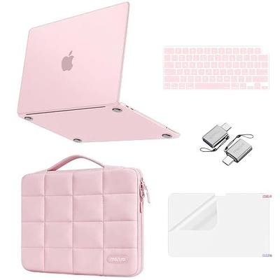 MOSISO Compatible with MacBook Neo Case 13 inch 2026 Release A3404 | Exact-Fit Scratch & Fingerprint Resistant Hard Shell&Sixteen Grid Puffy Bag&Keyboard Skin&Type C&Screen Film, Blush
