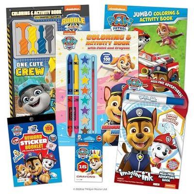 Nickelodeon PAW Patrol, Rubble & Crew Coloring and Activity Book Bundle, 6-Piece Set - Imagine Ink Mess-Free, Watercolor Paint, Sticker Booklet, 16 Crayons, Kids Ages 3+
