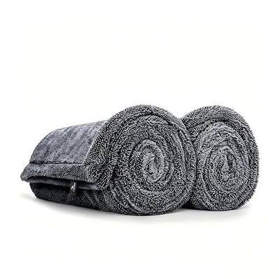 Microfiber Towels for Cars, 1200 GSM Car Drying Towels, 24 x 36 in Thick Plush Auto Detailing Towels, Ultra Absorbent Edgeless Car Wash Towels, Lint-Free, Charcoal Grey, 2 Pack