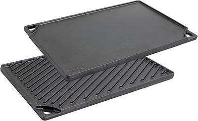 Lodge Reversible Cast Iron Grill/Griddle – Pre-Seasoned Cast Iron 16.75" x 11.5" Double-Sided Grill and Griddle, Stovetop, Oven, Grill & Campfire Safe, Indoor and Outdoor Cookware, Made in USA