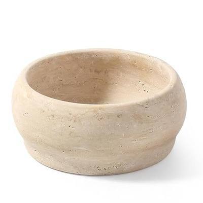 karibiber Travertine Decorative Bowl, 4.7" Small Natural Stone Candy Bowl for Coffee Table Decor,Fruit Bowl for Kitchen Counter,Versatile Catchall Key Entryway Table Centerpiece