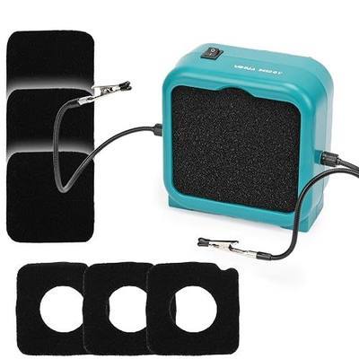 YIHUA 948DQ V Soldering Fume Extractor with Helping Hands, Compact Solder Smoke Absorber with Dual Activated Carbon Filters, Built-In Switch, 8 Carbon Filters for PCB Soldering and Electronics Repair
