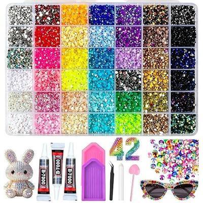 38,000Pcs 42 Colors Jelly Rhinestones Bedazzling kit, 3mm Multicolor Resin Flatback Gems for Diamond Art,Suitable for DIY Creative Handicrafts, Diamond Paintings, and Jewelry Decorations