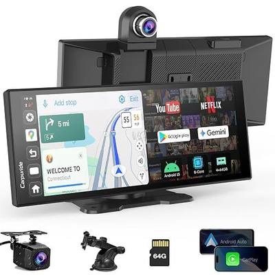Carpuride 125PLUS CarPlay Screen for Car with AI Gemini & Download APPs | 11.26" Wireless Car Play Android Auto with Front & Backup Camera, Built-in GPS for Online and Offline Nav, Split Screen, OTA