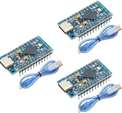 Pro Micro ATmega32U4 Development Board 3 Pack 5V 16MHz with USB, Microcontroller Board Compatible with Arduino IDE, Compact USB Controller Module for DIY Electronics and Embedded Systems